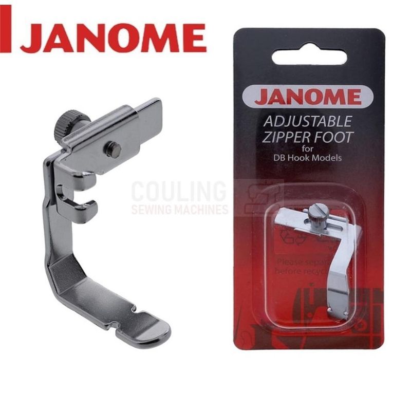 Janome/Elna Trykkfot Glidelåsfot Smal justerbar