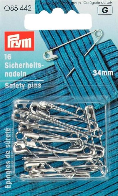 Hovedbilde PRYM Sikkerhetsnåler 34mm 16stk