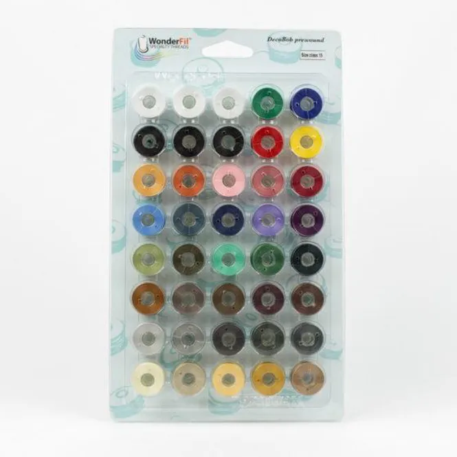 Hovedbilde Spoler med undertråd 40pk ulike farger Wonderfil ...
