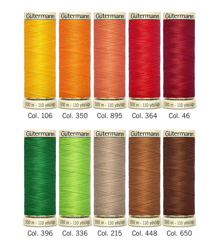Gütermann Polyester 10x100m + Sjablong