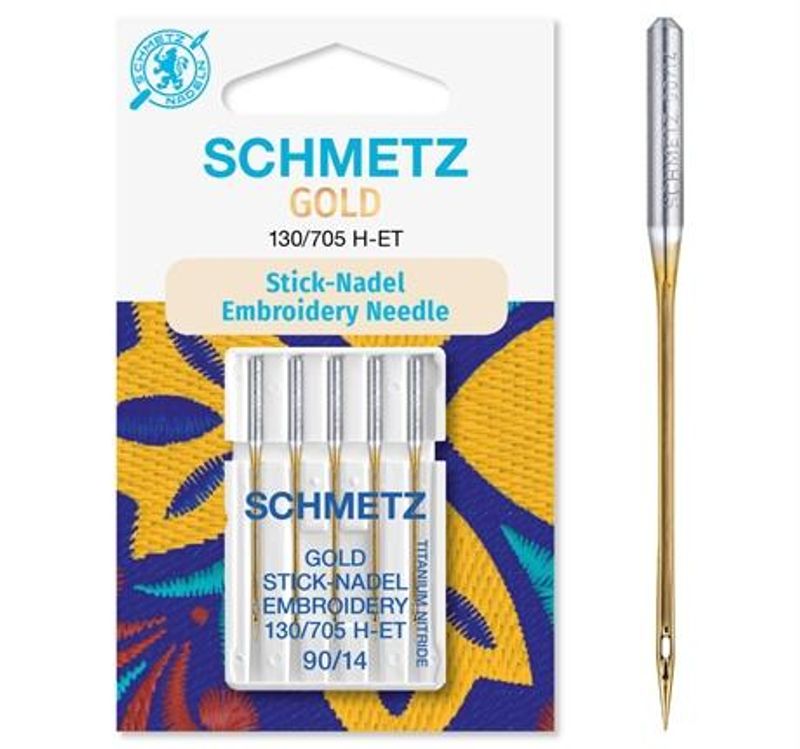Schmetz Broderinål Gull #90 5pk